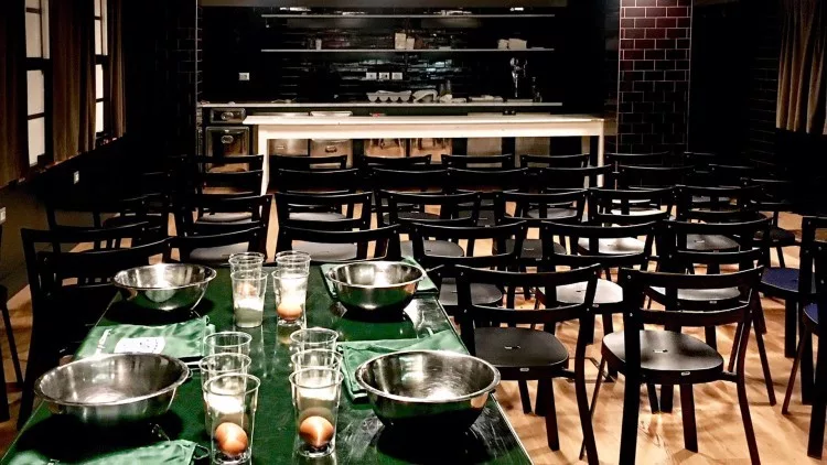 allestimento per corso di cucina